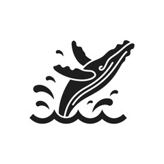Obraz premium Whale Ocean Breach Splash Icon