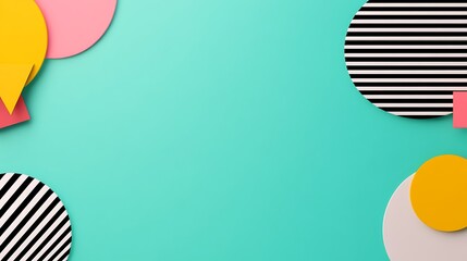 Colorful Geometric Shapes with Vibrant Background for Modern Design and Creative Projects