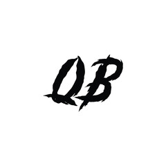 Obraz premium QB monogram logo design letter text name symbol monochrome logotype alphabet character simple logo