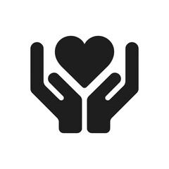 Obraz premium Caring Hands Heart Love Icon