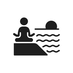 Sunset Ocean Meditation Peace Icon
