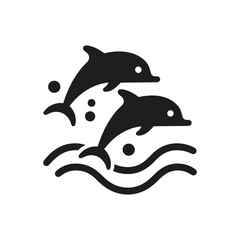 Playful Dolphins Ocean Dance Icon