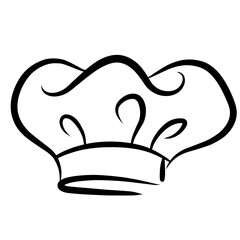 Chef hat hand drawn icon