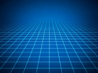 Obraz premium Abstract Blue Grid Background Extends into the Distance with Subtle Lighting Effects