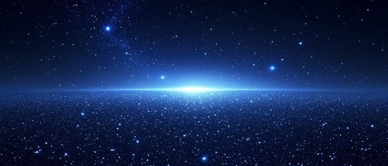 Obraz premium Celestial beauty captured in the dark blue depths of the universe.