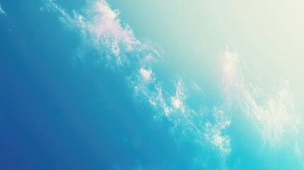 Serene Blue Sky with Soft White Clouds Illuminated by Gentle Sunlight, Creating a Tranquil and Uplifting Atmosphere for Nature and Travel Themes