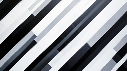Obraz premium A high-contrast black-and-white design with bold diagonal lines in alternating shades of black, gray, and white, creating a striking monochromatic pattern.