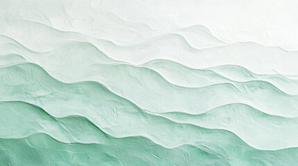 Obraz premium A serene mint green monochromatic gradient with subtle wavy patterns, transitioning from light to dark tones smoothly.