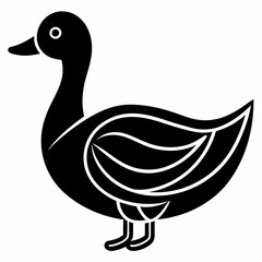 Duck Silhouette isolated on white background Minimalist duck vector illustration