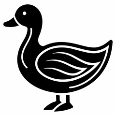 Duck Silhouette isolated on white background Minimalist duck vector illustration