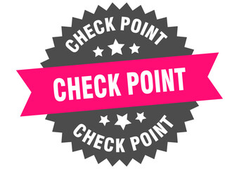 check point. check point round pink label isolated on transparent background
