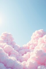 Fototapeta premium Dreamy Pink Cloudscape Soft Fluffy Pastel Heaven
