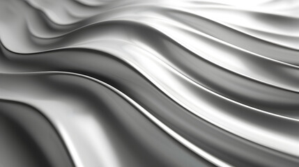Fototapeta premium A close-up view of flowing metallic fabric, showcasing smooth curves and reflections.