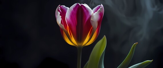 A breathtaking macroshot of a tulips delicate petals revealing intricate variations in color and texture up close