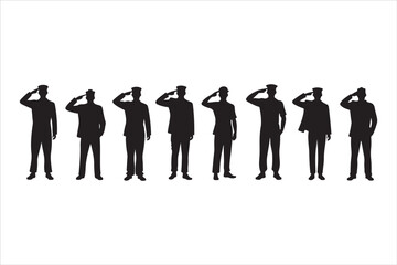 Military Veteran Silhouette Vector Collection