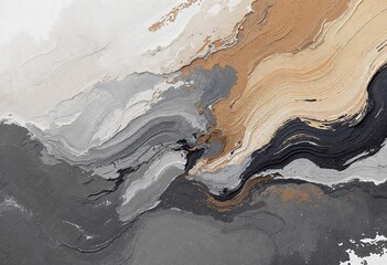 Naklejka premium Abstract Textures Create a Seamless Blend of Earthy Tones and Fluid Patterns. Generative AI