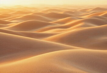 Golden Waves of Sand Capturing the Essence of a Serene Desert Sunset. Generative AI