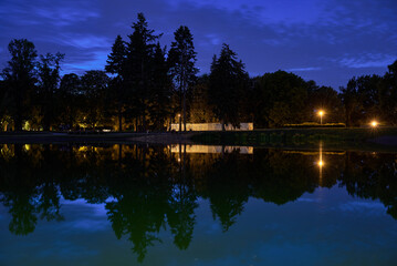 Letna Park, large public park on the Letna hill above Vltava river in Prague, Czech republic