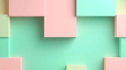 Soft Pastel Geometric Shapes on Smooth Colorful Background for Modern Design and Creative Projects