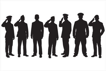 Military Veteran Silhouette Vector Collection