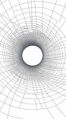 3D Wireframe Tunnel Creates an Abstract Vortex with Grid Lines Perfectly Aligned