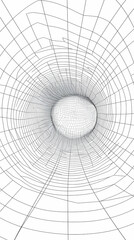 Obraz premium Abstract 3D Wireframe Tunnel Creates a Visual Journey into Digital Space Seamlessly