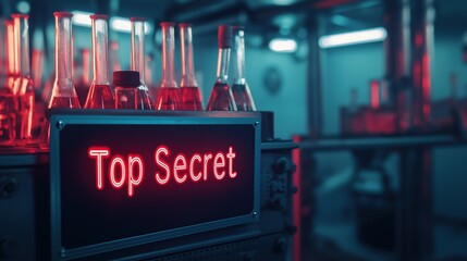 Mysterious Laboratory with Top Secret Sign