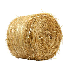 Hay bale on a black background.