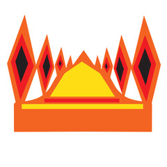 work red gold crown icon flat style isolated