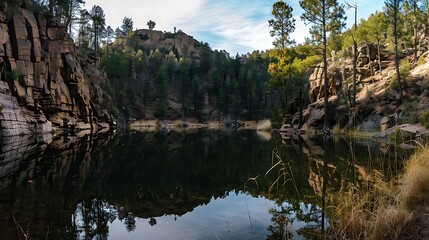 Fototapeta premium Cliffs and mountains are dramatic landforms shaped by geological forces. Cliffs are steep rock faces, often near water or high ground, while mountains are large, elevated landmasses. Both offer breath