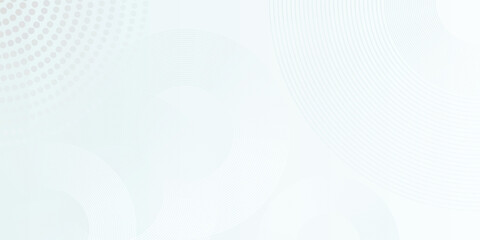 Futuristic concept. Modern geometric circle lines pattern. White gradient color abstract background.