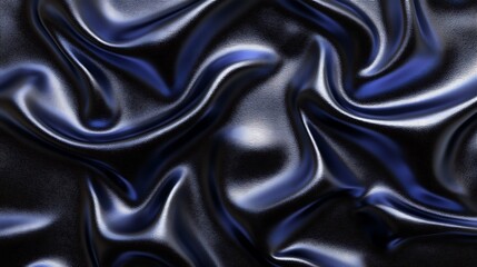 Obraz premium Dark Blue Draped Silk Fabric Texture Background