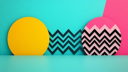 Vibrant Geometric Shapes in Bold Colors on a Contemporary Background for Creative Design Projects