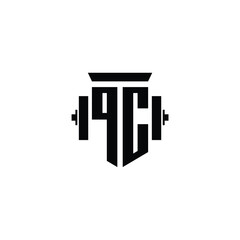 QC monogram logo design letter text name symbol monochrome logotype alphabet character simple logo