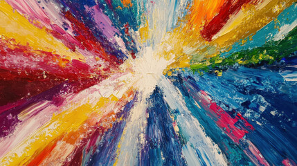 Fototapeta premium Vibrant Multicolor Explosion Abstract Art