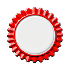 Red round badge with shiny edge, award badge png image