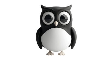 Fototapeta premium 3d rendering black and white owl
