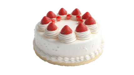 strawberry cake on a transparent background 