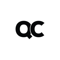QC monogram logo design letter text name symbol monochrome logotype alphabet character simple logo