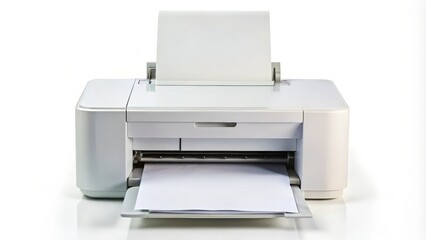 White Inkjet Printer with Paper Output Tray