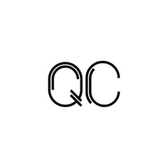 QC monogram logo design letter text name symbol monochrome logotype alphabet character simple logo