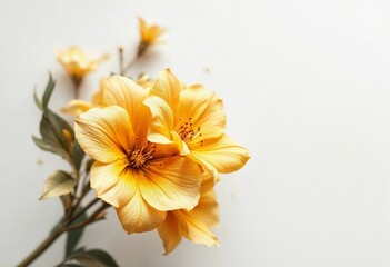 Bright Yellow Flowers With Delicate Petals on a Soft Background. Generative AI