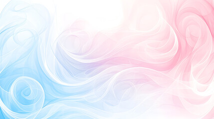 Fototapeta premium 繊細なタッチのブルーとピンクの波模様のイラスト背景 