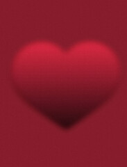 blurred red heart on dark red burgundy background, valentine's day background postcard