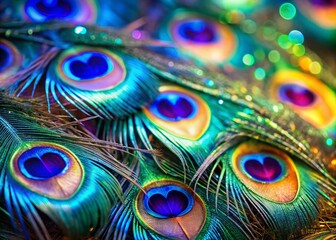 Radiant Peacock Feathers: Iridescent Hues Isolated on Transparent Background