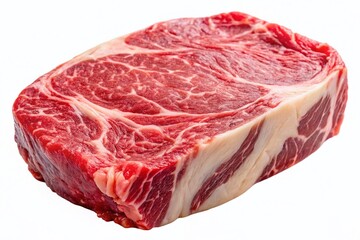 Fototapeta premium Raw Beef Steak, Isolated on White Background - High-Resolution PNG Image for Food Photography