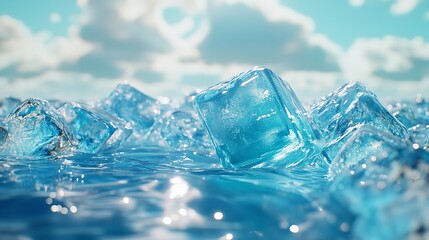Obraz premium Ice cubes background