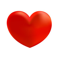 Gradient heart icon isolated on white, modern volume effect design element style. Valentines day holiday gift red heart.