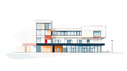 Fototapeta premium simple illustration of building, suitable for icon or symbol 
