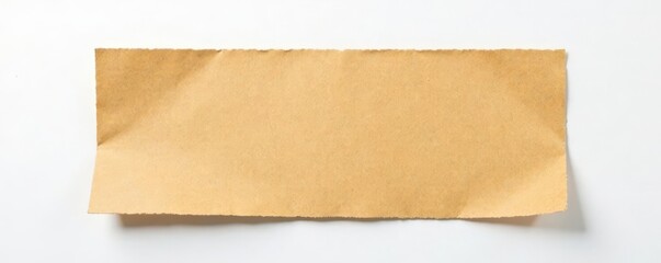 Rectangular piece of light brown cardboard, white background , background, brown, simple
